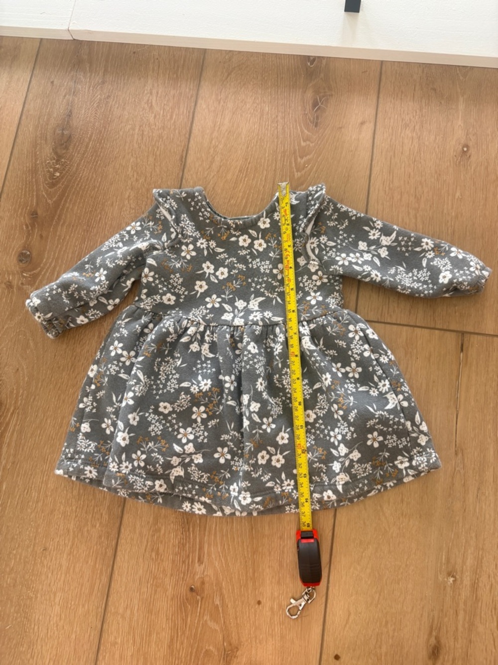 Carter’s Gray Floral Long Sleeve Baby Dress 6m